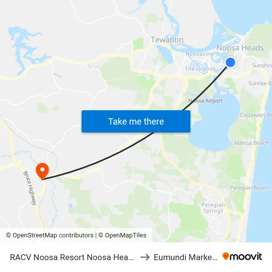 RACV Noosa Resort Noosa Heads to Eumundi Markets map
