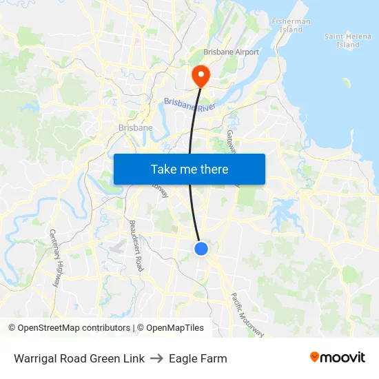 Warrigal Road Green Link to Eagle Farm map