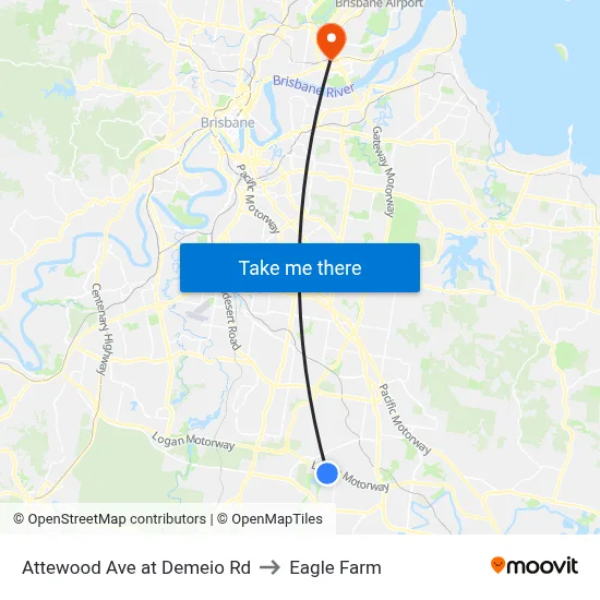 Attewood Ave at Demeio Rd to Eagle Farm map
