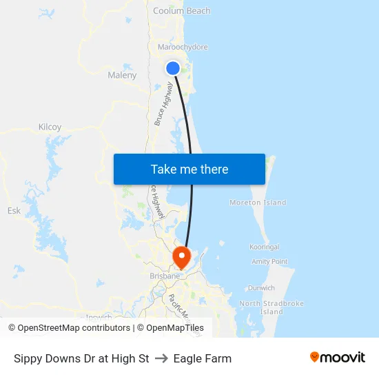 Sippy Downs Dr at High St to Eagle Farm map