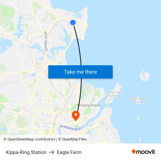 Kippa-Ring Station to Eagle Farm map