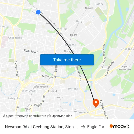 Newman Rd at Geebung Station, Stop 51 to Eagle Farm map