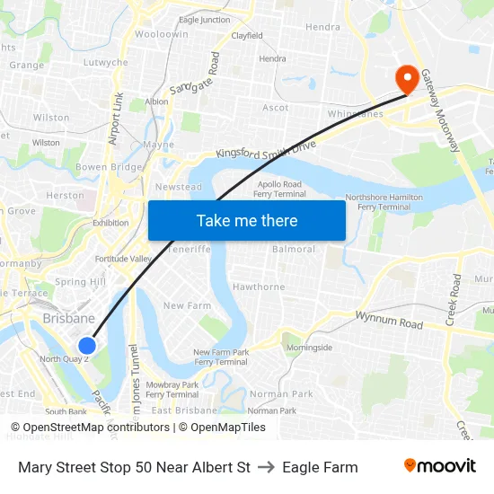 Mary Street Stop 50 Near Albert St to Eagle Farm map