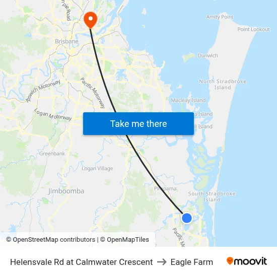 Helensvale Rd at Calmwater Crescent to Eagle Farm map