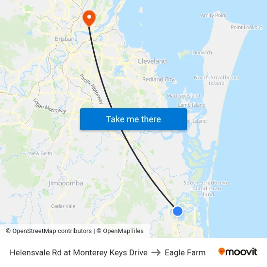 Helensvale Rd at Monterey Keys Drive to Eagle Farm map