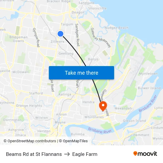 Beams Rd at St Flannans to Eagle Farm map