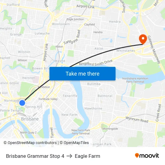 Brisbane Grammar Stop 4 to Eagle Farm map