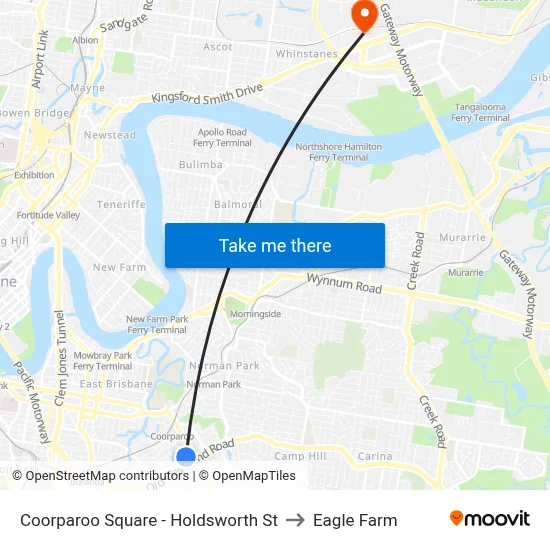 Coorparoo Square - Holdsworth St to Eagle Farm map