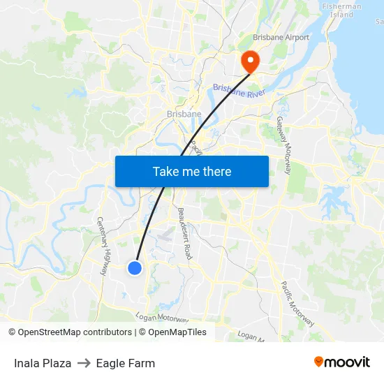 Inala Plaza to Eagle Farm map