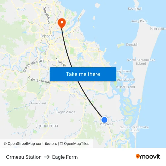 Ormeau Station to Eagle Farm map