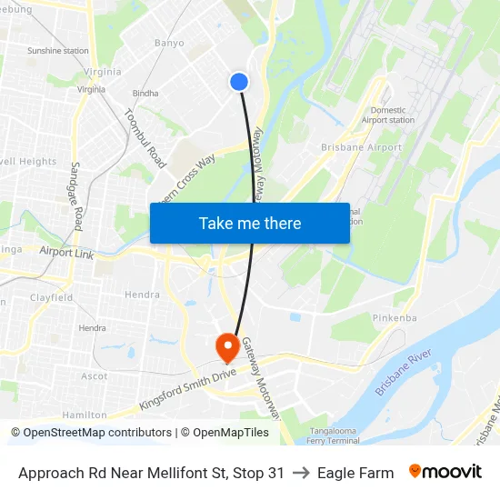 Approach Rd Near Mellifont St, Stop 31 to Eagle Farm map