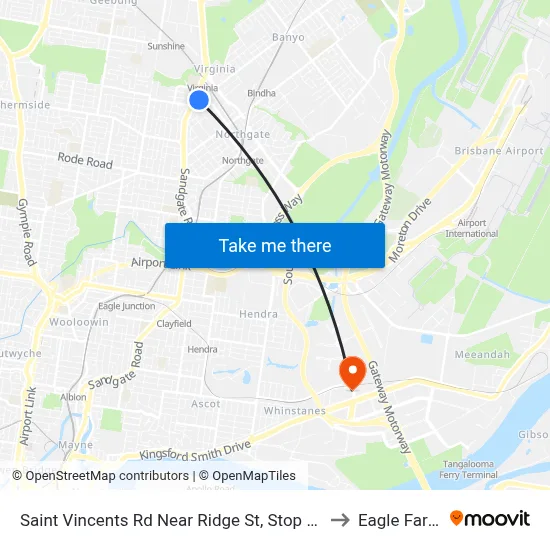 Saint Vincents Rd Near Ridge St, Stop 19 to Eagle Farm map