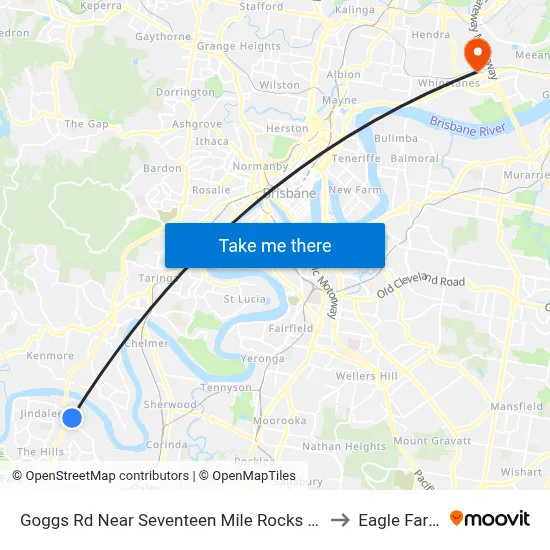 Goggs Rd Near Seventeen Mile Rocks Rd to Eagle Farm map