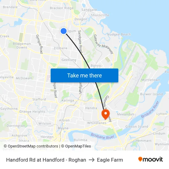 Handford Rd at Handford - Roghan to Eagle Farm map