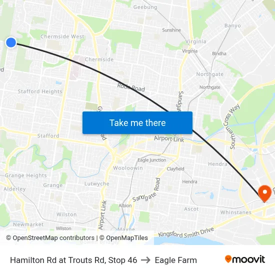 Hamilton Rd at Trouts Rd, Stop 46 to Eagle Farm map