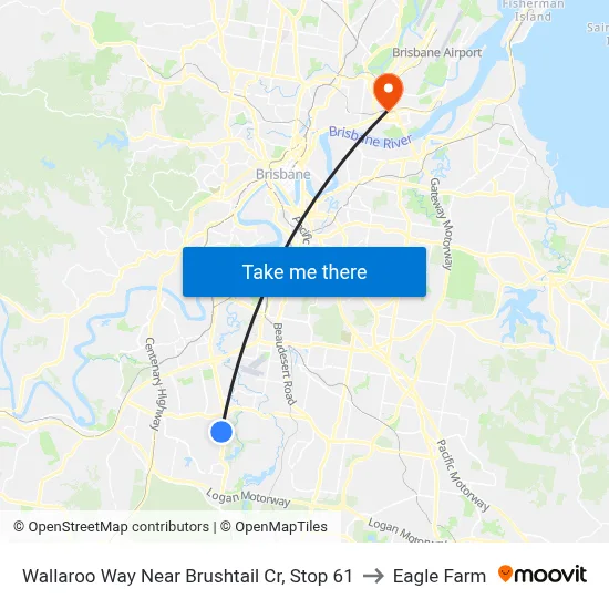 Wallaroo Way Near Brushtail Cr, Stop 61 to Eagle Farm map