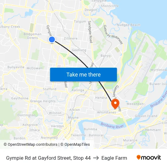 Gympie Rd at Gayford Street, Stop 44 to Eagle Farm map