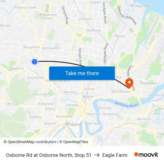 Osborne Rd at Osborne North, Stop 51 to Eagle Farm map