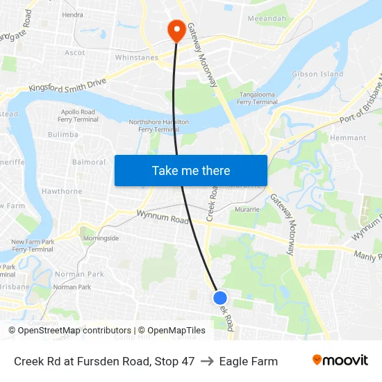 Creek Rd at Fursden Road, Stop 47 to Eagle Farm map