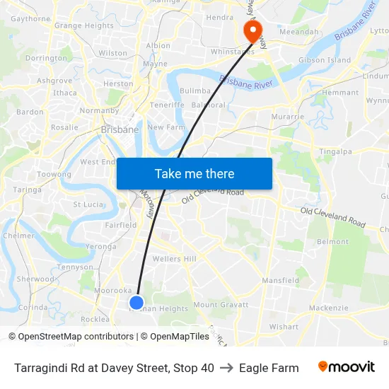 Tarragindi Rd at Davey Street, Stop 40 to Eagle Farm map