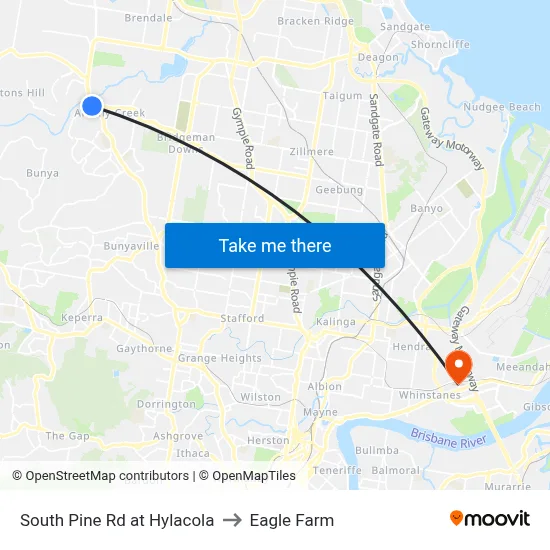 South Pine Rd at Hylacola to Eagle Farm map