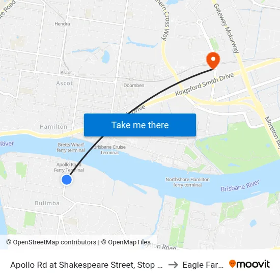 Apollo Rd at Shakespeare Street, Stop 39 to Eagle Farm map