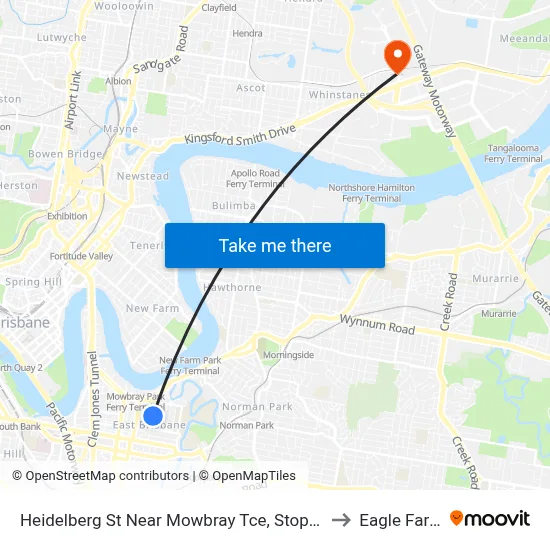 Heidelberg St Near Mowbray Tce, Stop 14 to Eagle Farm map
