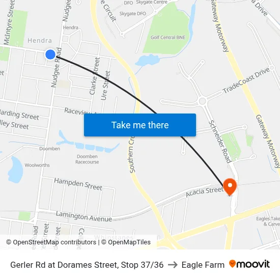 Gerler Rd at Dorames Street, Stop 37/36 to Eagle Farm map