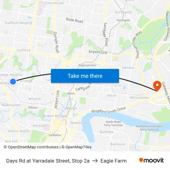 Days Rd at Yarradale Street, Stop 2a to Eagle Farm map