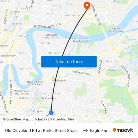 Old Cleveland Rd at Burke Street Stop 25 to Eagle Farm map