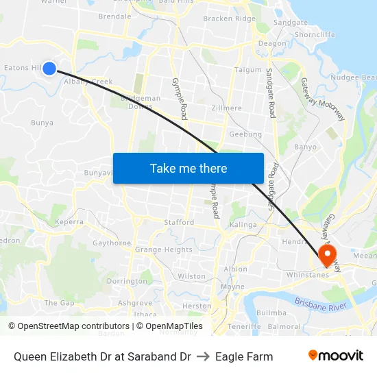 Queen Elizabeth Dr at Saraband Dr to Eagle Farm map