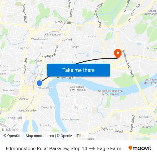 Edmondstone Rd at Parkview, Stop 14 to Eagle Farm map