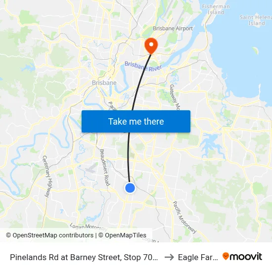 Pinelands Rd at Barney Street, Stop 70/71 to Eagle Farm map
