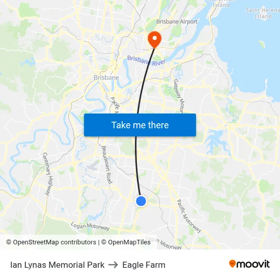 Ian Lynas Memorial Park to Eagle Farm map