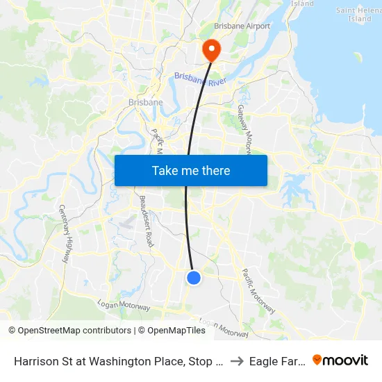 Harrison St at Washington Place, Stop 90 to Eagle Farm map