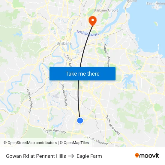 Gowan Rd at Pennant Hills to Eagle Farm map