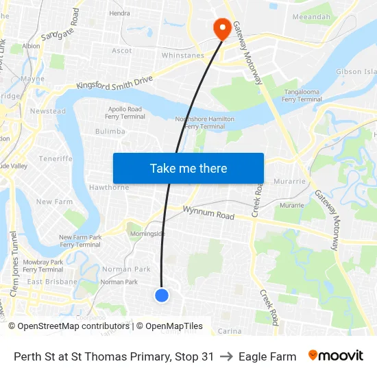 Perth St at St Thomas Primary, Stop 31 to Eagle Farm map