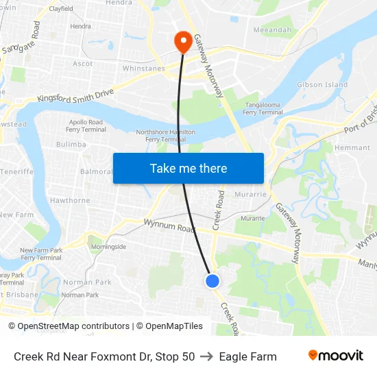 Creek Rd Near Foxmont Dr, Stop 50 to Eagle Farm map
