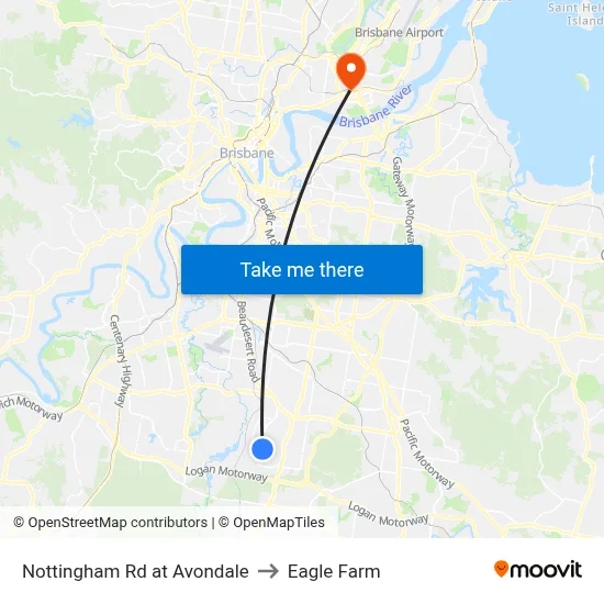 Nottingham Rd at Avondale to Eagle Farm map