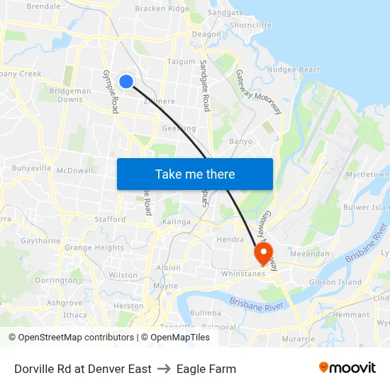 Dorville Rd at Denver East to Eagle Farm map