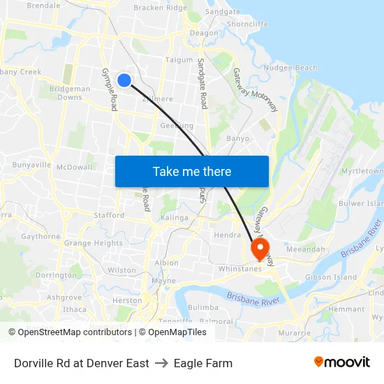 Dorville Rd at Denver East to Eagle Farm map