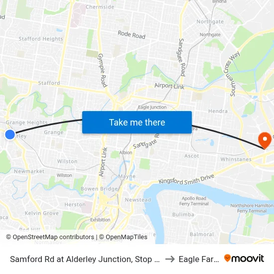 Samford Rd at Alderley Junction, Stop 26 to Eagle Farm map