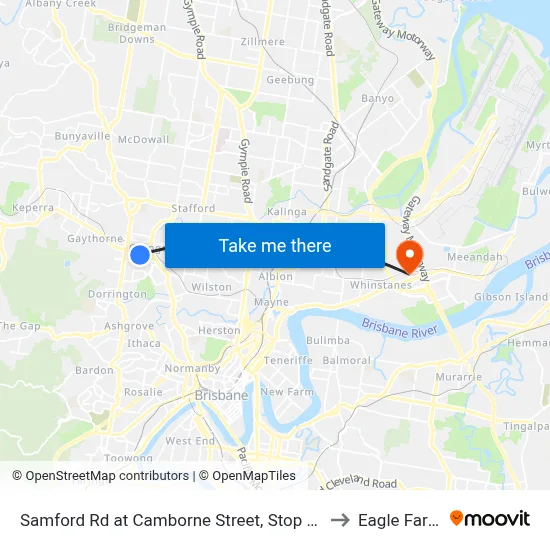 Samford Rd at Camborne Street, Stop 28 to Eagle Farm map