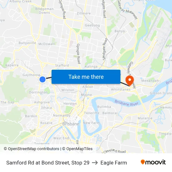 Samford Rd at Bond Street, Stop 29 to Eagle Farm map