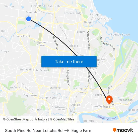 South Pine Rd Near Leitchs Rd to Eagle Farm map
