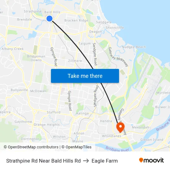 Strathpine Rd Near Bald Hills Rd to Eagle Farm map