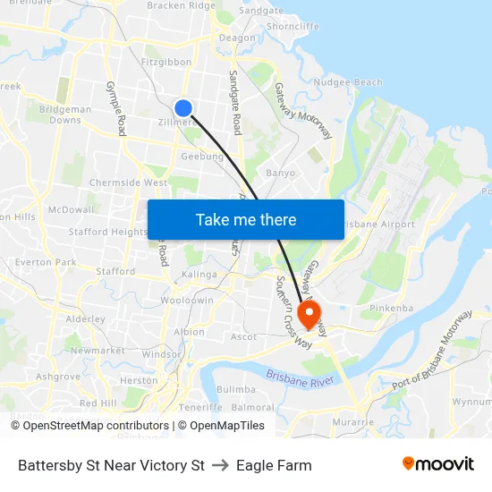 Battersby St Near Victory St to Eagle Farm map