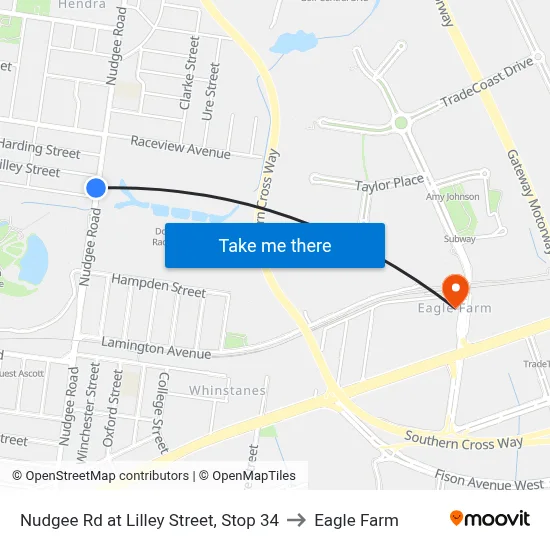 Nudgee Rd at Lilley Street, Stop 34 to Eagle Farm map