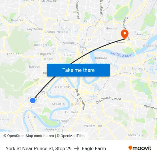 York St Near Prince St, Stop 29 to Eagle Farm map