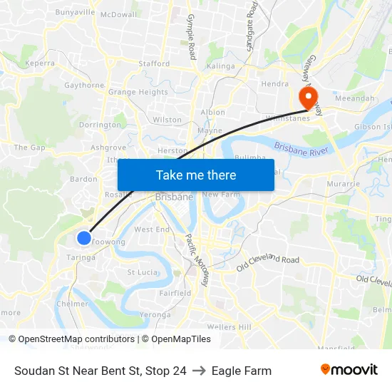 Soudan St Near Bent St, Stop 24 to Eagle Farm map